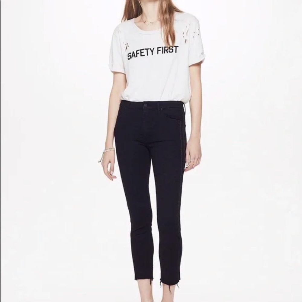 Mother High Waisted Looker Ankle Fray in Guilty Party Racer Size 25